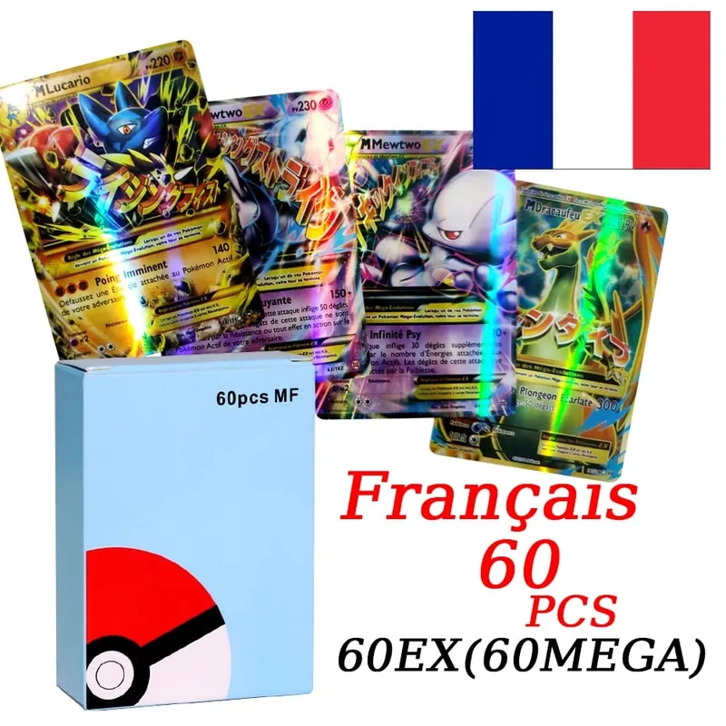 Francia változatú Pokemon kártyák VMAX V EX GX MEGA Carte Collection Battle Trainer Gyermek karácsonyi játékok Ajándék — image 13
