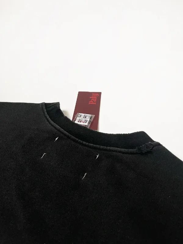 Hoodies PALY Bersaiz Besar Baru Lelaki Wanita Dicuci Hitam Rosak Kualiti Terbaik Kasual Vintage Cardigan Zip Sweatshirt