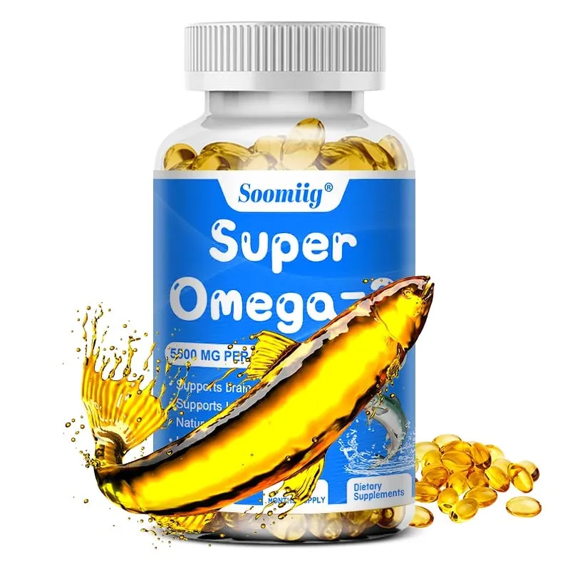 Triple Potency Capsules Omega-3 Fish Oil + DHA + EPA-Supports Joint Brain and Eye Health Enhances Immune Function Antioxidant — image 1