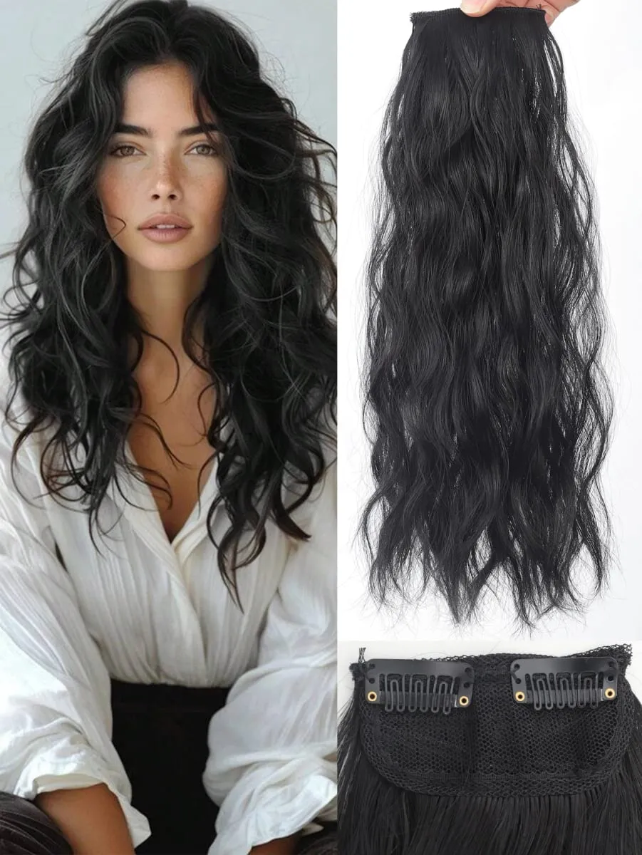Γυναικεία Extensions Water Wave Clip In Hair Extensions Αόρατη συνθετική περούκα τεμάχιο Κατάλληλα αραιά μαλλιά Αύξηση όγκου μαλλιών — image 2