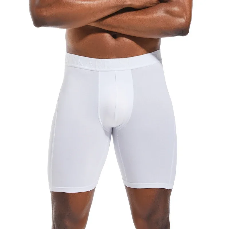Moda longa dos homens boxers roupa interior de poliéster para homem cuecas sexy calcinha masculina confortável estiramento boxer shorts
