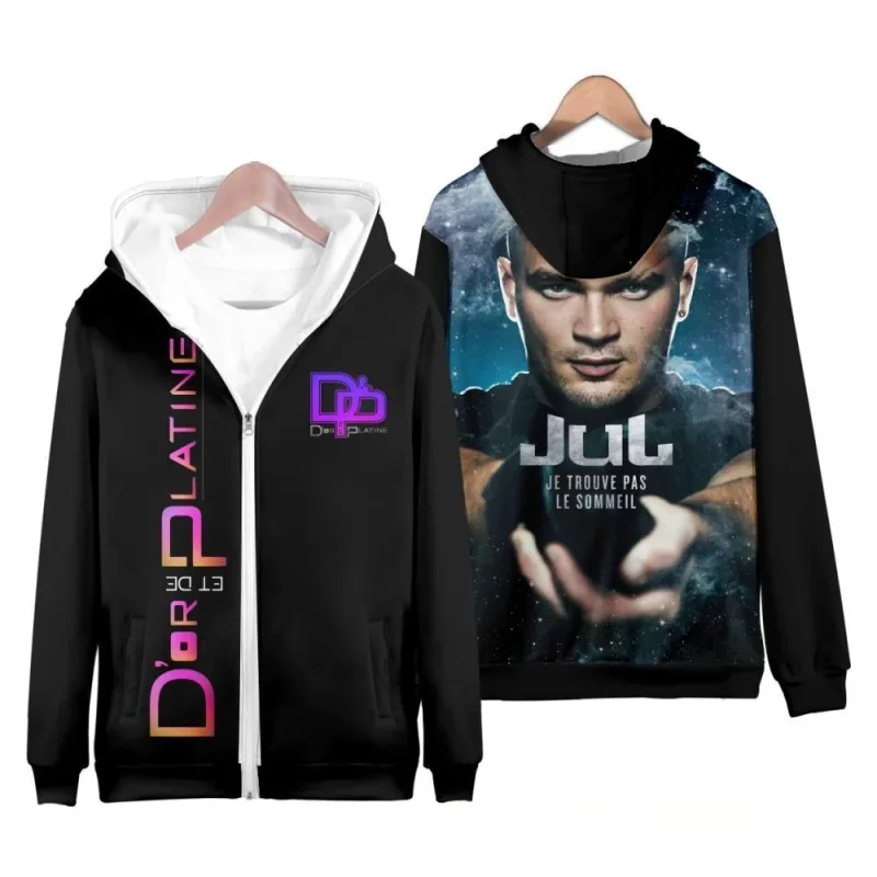 Rapper JuL 3D Print Zipper Hoodies Panlalaking Babae Casual Hooded Sweatshirts Hoody Oversized Tracksuit Pullover Man Coat na Damit — image 6