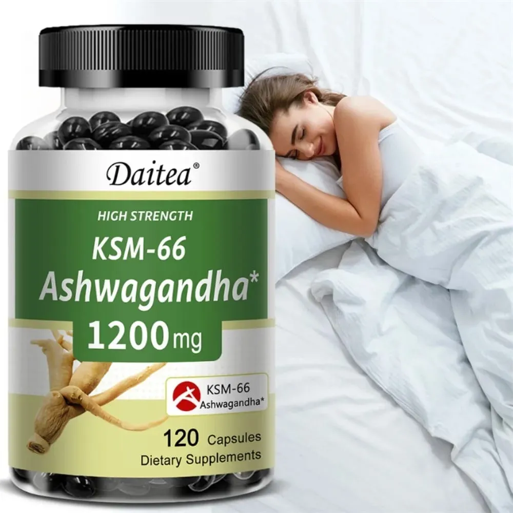 Organic KSM-66 Ashwagandha Root Extract Stress Relief Mood Support & Natural Immune Boost Sleep Health