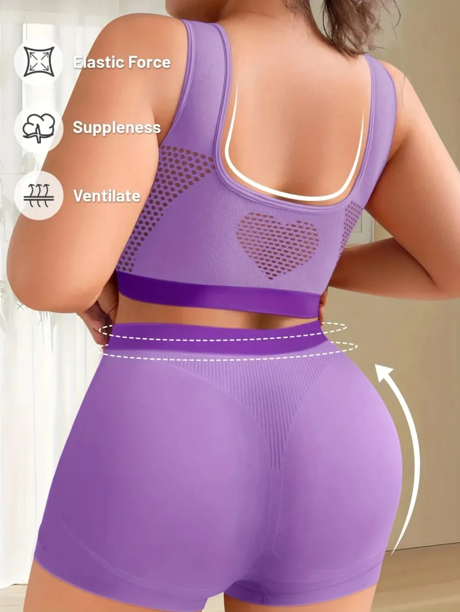 1sET Női fehérnemű szett Nagy méretű Bralette Seamless Melltartó Kényelmes Lélegző Sport Melltartó Stretch Fabric Boxer — image 3