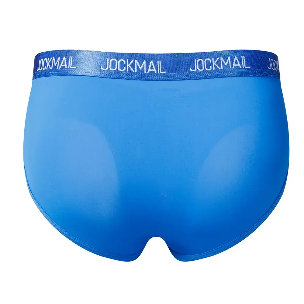Jockmail Mens Underwear Low Waist Sexy Letter Sports Breathable Summer Ice Silk Briefs Malaking Bag Nylon Solid na Kulay na Panti ng Lalaki — image 28