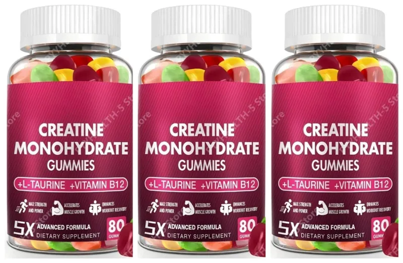 Creatine Monohydrate Gummies - 5g for Men & Women 80 Count Creatine Chewable Supplements for Muscle Gain Muscle Strength