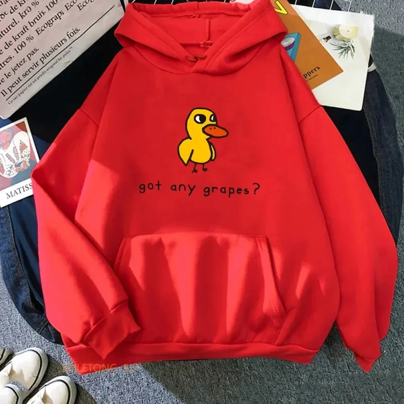 The Duck Song Got Any Grapes Printed Hoodies Kawaii Cartoon Women Sweatshirts Winter Soft Comfortable Hooded Clothing Streetwear — image 8