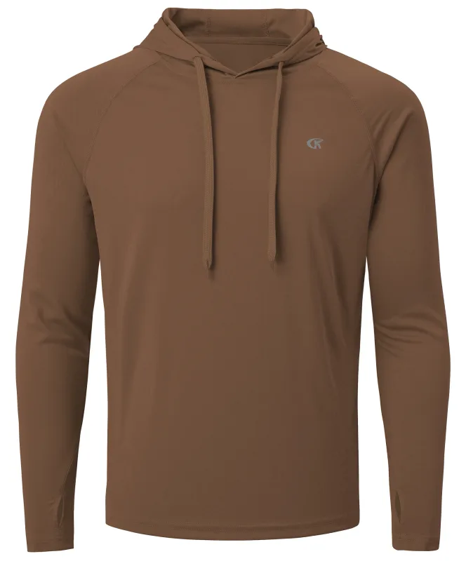 Camiseta masculina de verão com manga comprida UPF 50+ com capuz Rash Guard Camiseta de secagem rápida para esportes ao ar livre pulôver de corrida — image 17