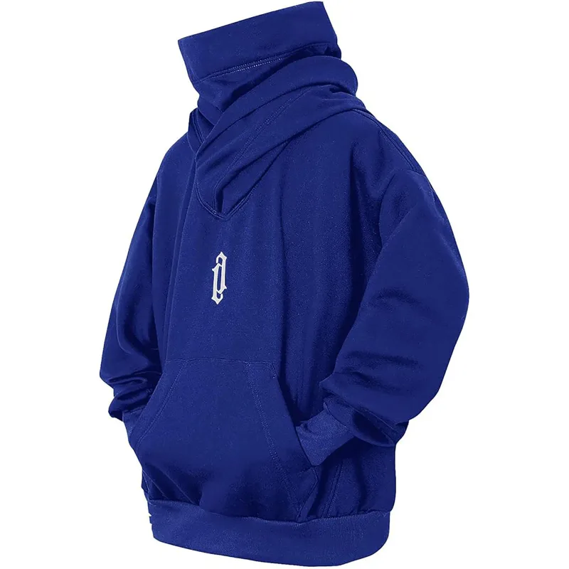 Moletom de gola alta bordado oversized y2k masculino feminino com capuz japonês ninja hoodies outono hip hop velo bolso streetwear — image 2