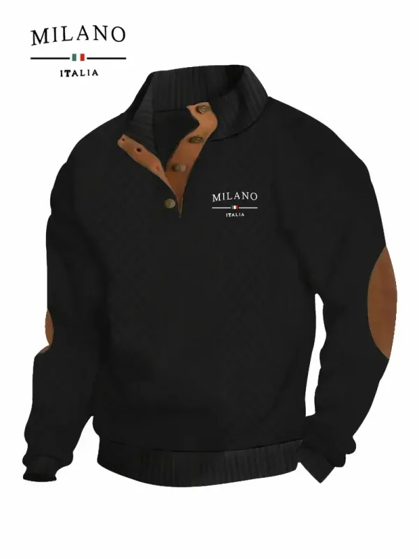 Henry Hoodie Ett italienskt Milan-mönster är en varm mjuk och hudvänlig höst- och vintertröja för män — image 1