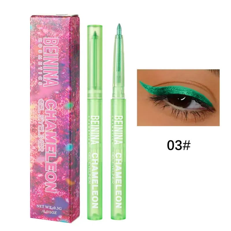 Γυαλιστερό Chameleon Metallic Yellow Eyeliner Gel Pen Shadow Πολύχρωμο Eye Liner Pearlescent Polarized Glitter Eye Pigment Μακιγιάζ