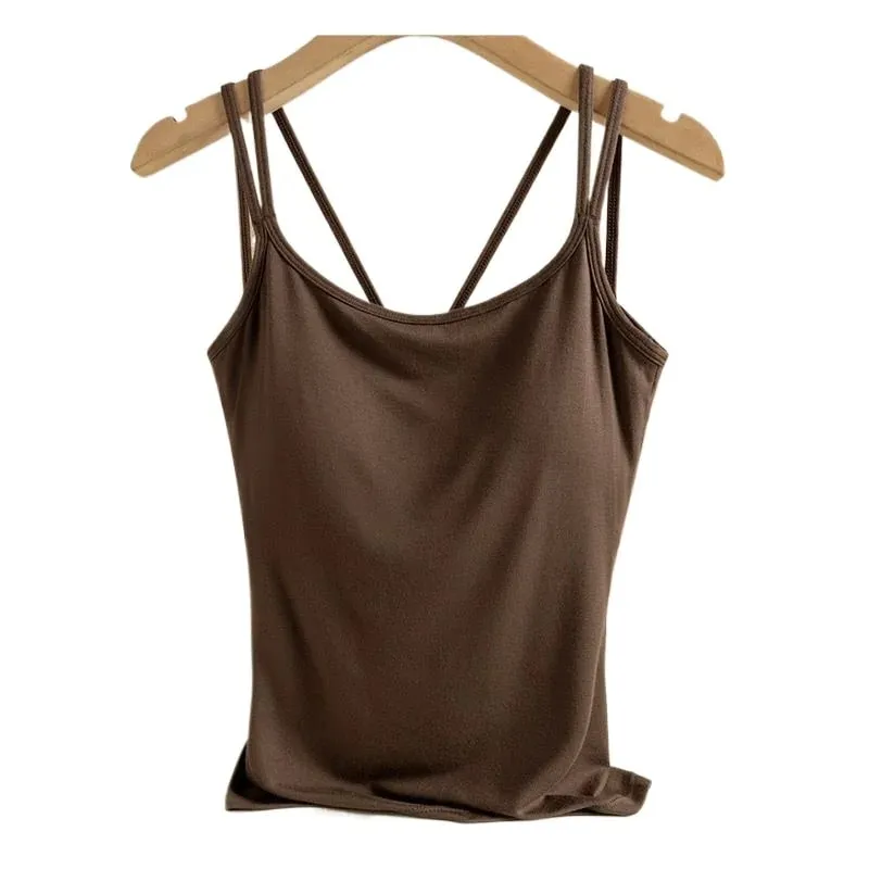 40-100 kg-os Modal Camisole Plus Size felsőrészhez, mellkaspárnával, beépített függővel. Mellény női alsóneműhöz. — image 7