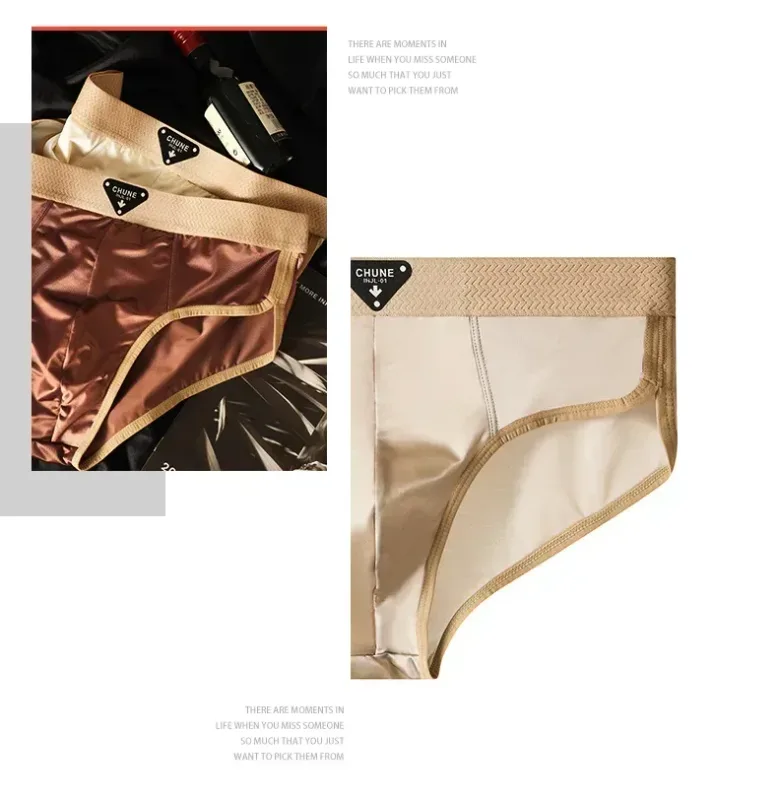 1/3 STK Herrbyxor Ice Silk Satinliknande underbyxor Herrkalsonger Sommar andas snabbtorkande trosor Sexiga U-påse underkläder — image 19