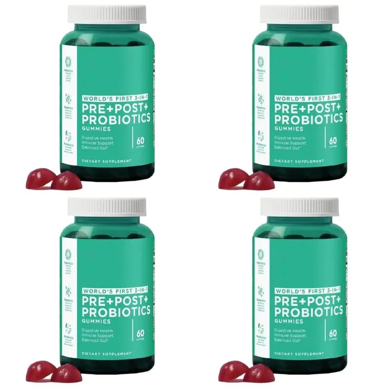 3 csomagos gumicukor készlet: Ashwagandha a stresszoldáshoz, bélegészségügyi probiotikumok + ACV Detox vegán gluténmentes kiegészítő 60 Ct egyenként — image 10