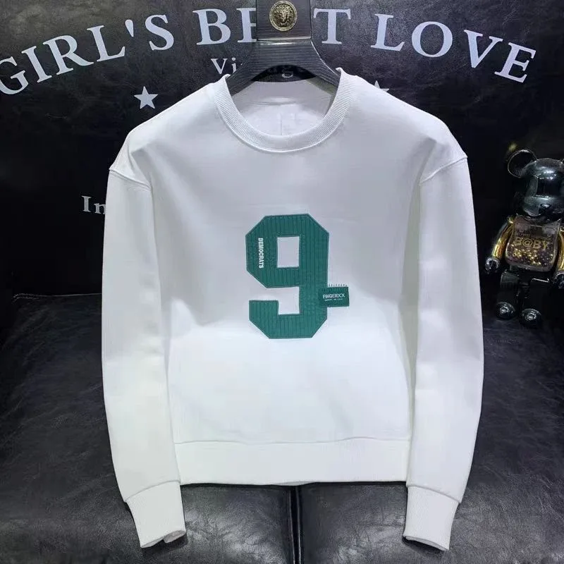 Vår Höst Herr Trendig Enkel Casual All Match Sweatshirt Y2K Streetwear Rundhalsad Långärmad Pullover Man Lösa Luvtröjor — image 3