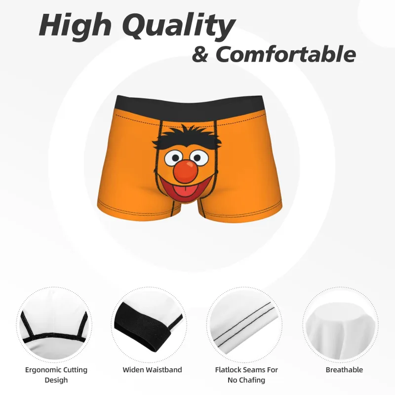 S-Sesames Streets Tango Elmo at Grover Underwear Men Shorts Briefs Nakakatuwang Boxershorts Quality Customs Oversize Panties — image 5