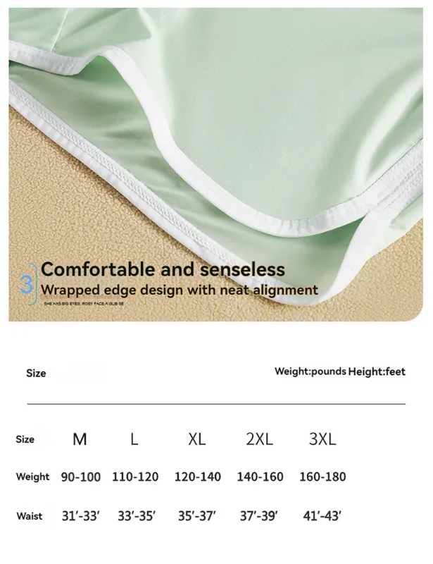 3 unidades/pacote de seda gelo respirável malha antibacteriana cuecas masculinas grande espaço bolsa calcinha alta cintura elástica boxer homme