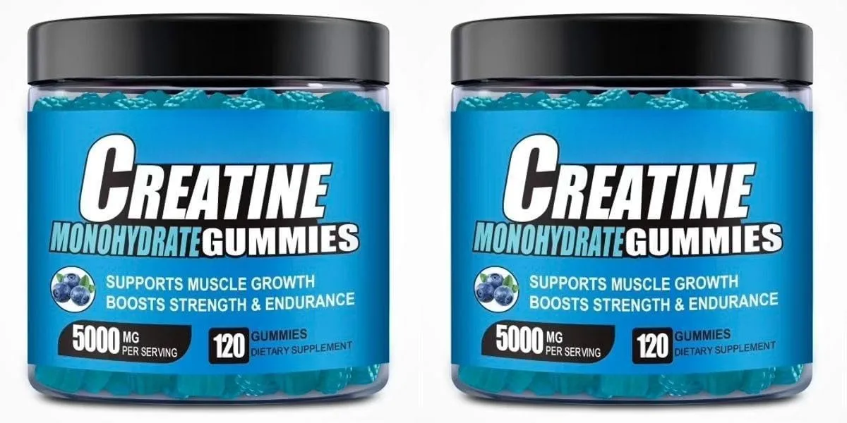 Kreatin-monohidrát tartalmú gumicukor B12-vitaminnal, izomnövekedést erősítő edzés előtti fitnesz egészségügyi kiegészítő 120db — image 8