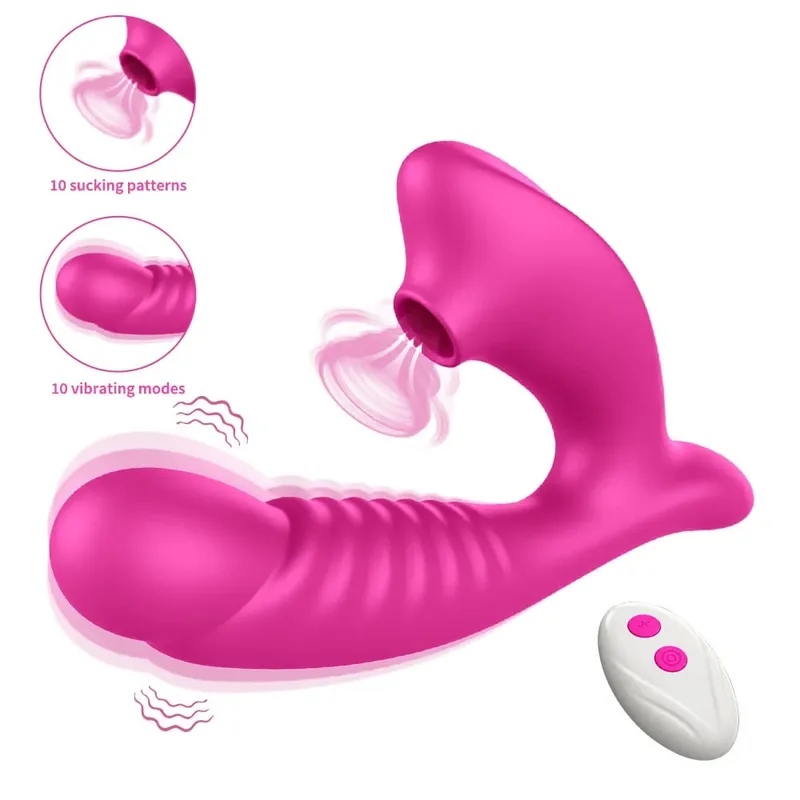 2 AZ 1-BEN nyomószívó vibrátor női vagina G-pont 10 üzemmódú vibráló mellbimbó Clitorális masszírozó szexjáték női párnak — image 8