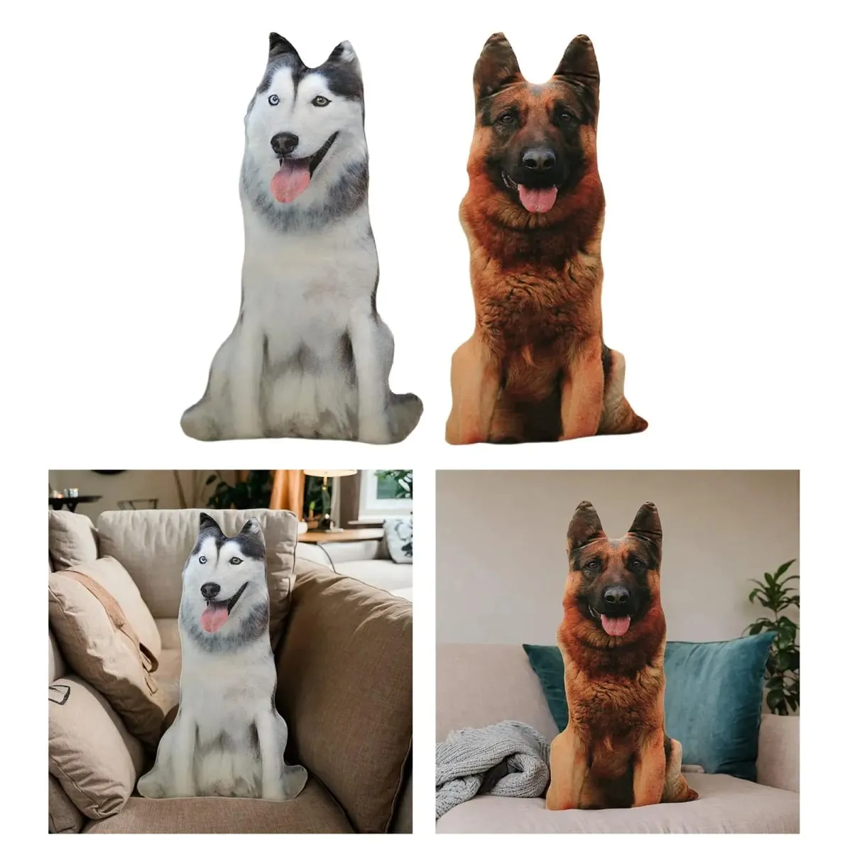3D Dog Throw Pillow Μαξιλάρι για ριχτάρι ζώων για καναπέ-κρεβάτι γραφείο — image 6