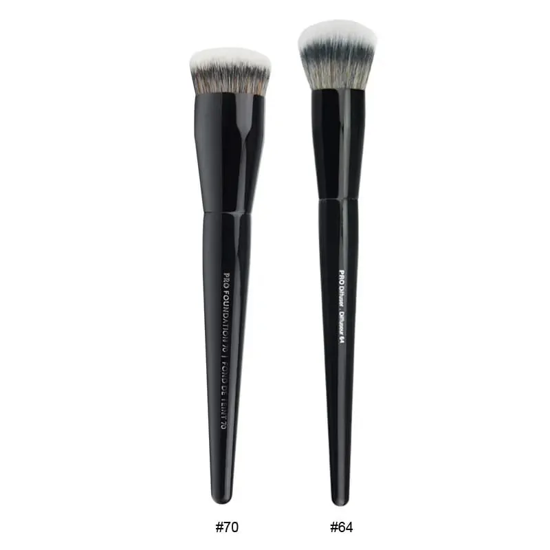 2 pièces/ensemble pinceaux de maquillage noirs Pro poudre de cheveux synthétiques ombre à paupières tache point culminant fond de teint aérographe diffuseur pinceau de maquillage — image 15