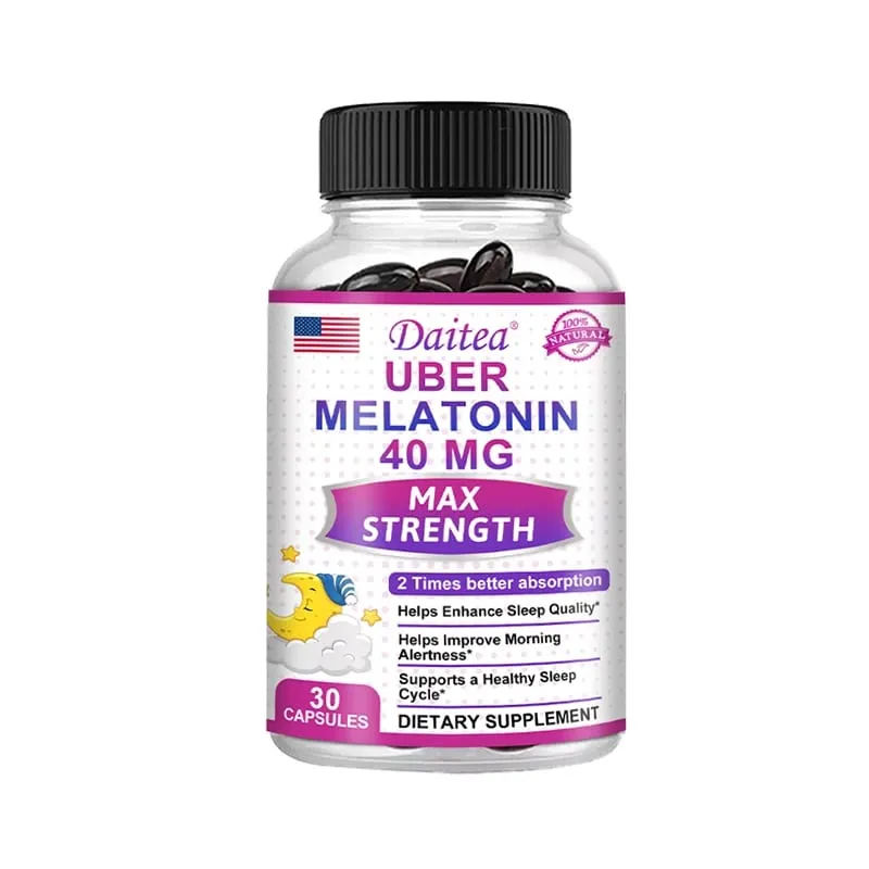 Daitea Super Melatonin Capsules-40mg Contain Vitamin C Help You Fall Asleep Faster Relieve Insomnia and Improve Sleep Quality — image 9