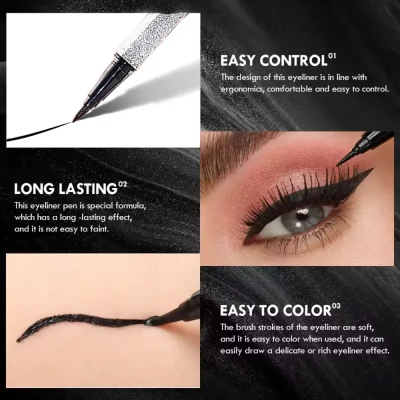 Starry Eyeliner Pen Waterproof & Smudge-Proof Quick-Dry Long-Lasting Matte Finish Multi-Look Eye Makeup Safe for All Skin Types — image 3