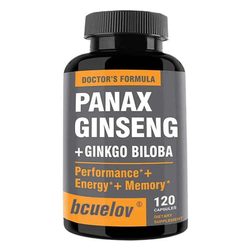 Ginseng + Ginkgo Biloba Extract Capsules - Helps Improve Energy and Vitality Anti-aging Memory Brain and Vision Health — image 8