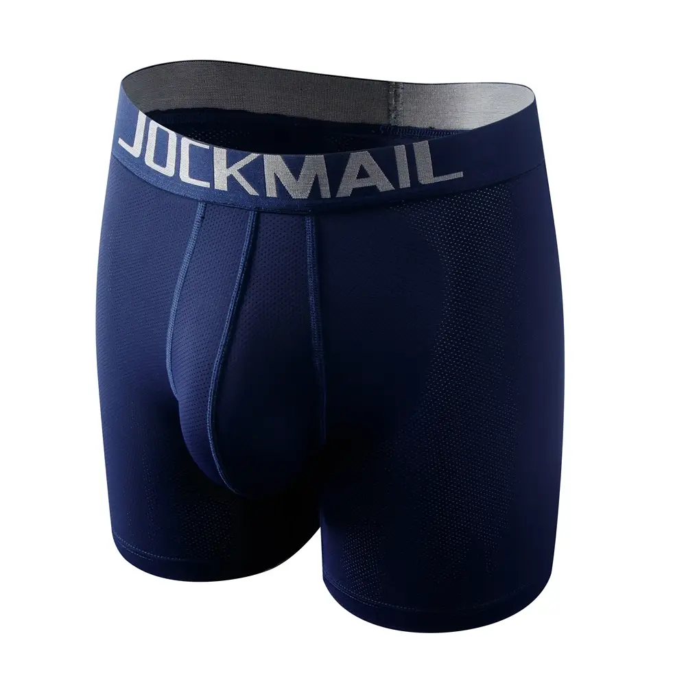 Sexy roupa interior masculina boxer 3d em forma de rede bolsa projetada painéis de malha respirável masculino boxershorts tronco cuecas masculinas — image 6