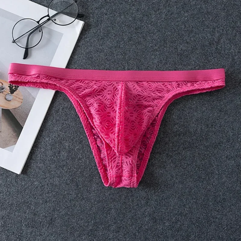 Men Thongs Briefs Jacquard Sheer Men's Underwear Sexy Accessories Hot Low Rise Pouch Very Hot Lingerie Breathable Underpants — image 3