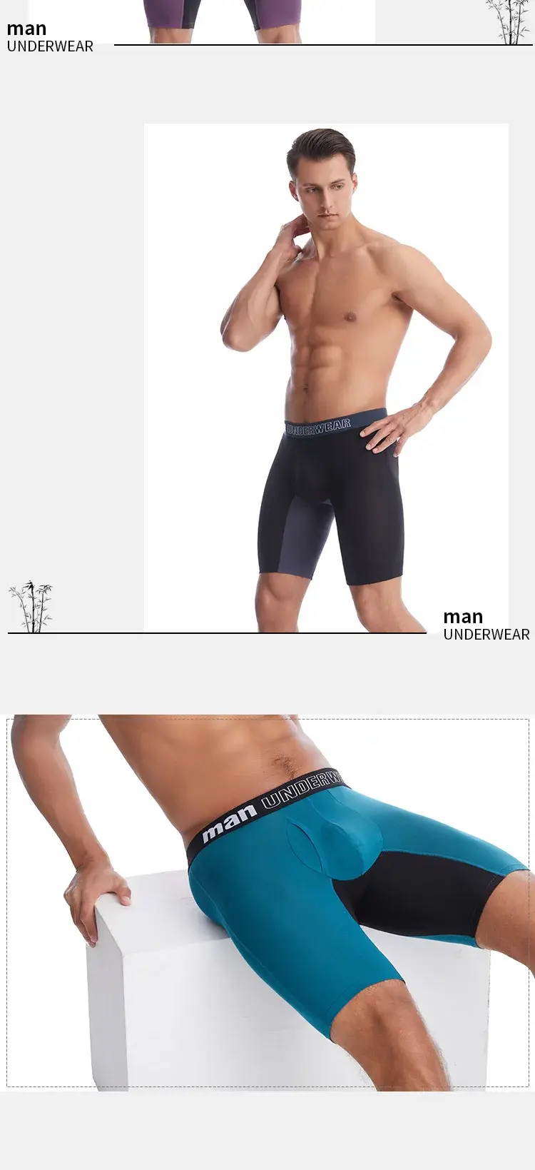 3st Boxershorts för män Big Size Sexiga trosor Underkläder Pack Boxershorts Bambu Fiber Trosor Kalsonger Lång Homme Trosa 5XL-7XL — image 2
