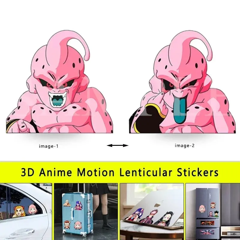 Autocollant lenticulaire 3D Anime Goku Vegeta, décalcomanies imperméables pour voiture, réfrigérateur, planche à roulettes, etc. cadeaux pour enfants — image 4