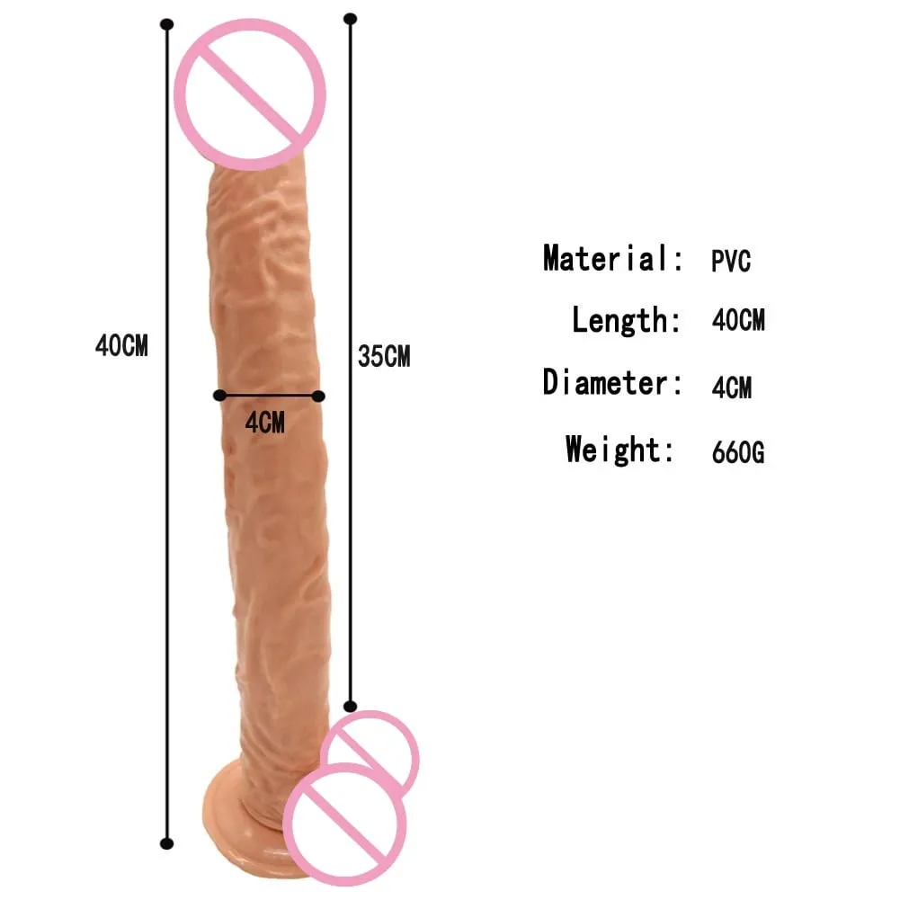 40 cm-es valósághű, hosszú műpénisz, nagy pénisz Hatalmas műpénisz hüvelyi maszturbáció G pont stimuláló anális fenékdugó női szexuális játékok 18+ — image 5