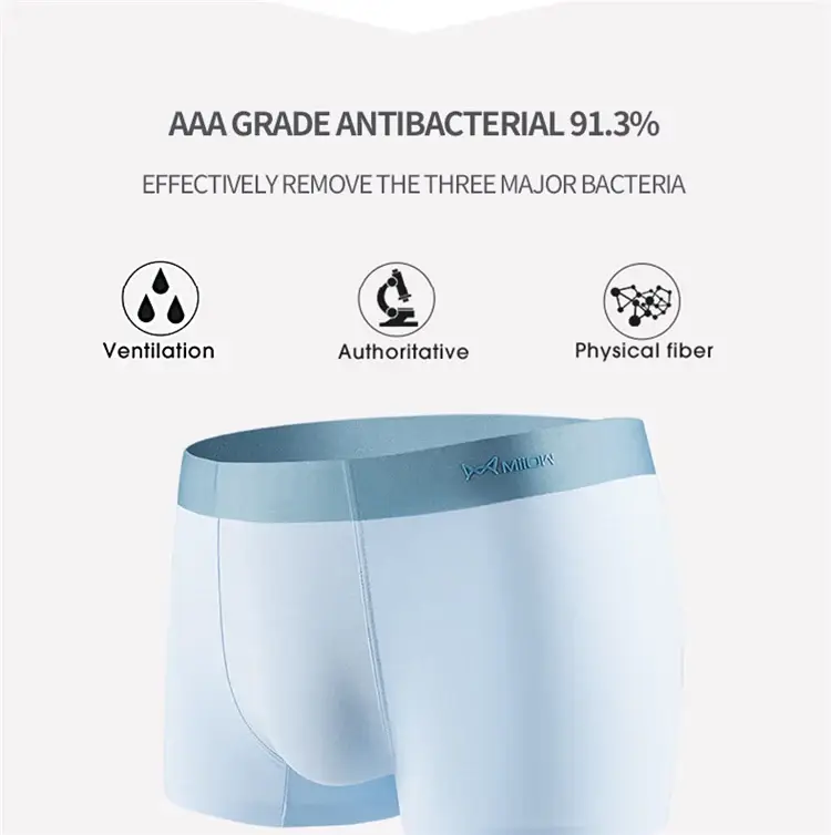 MiiOW 4Pcs Cotton Men's Panties Set Breathable Mesh Mens Underpants Graphene Antibacterial Underwear for Men Boxer Briefs L-5XL — image 4
