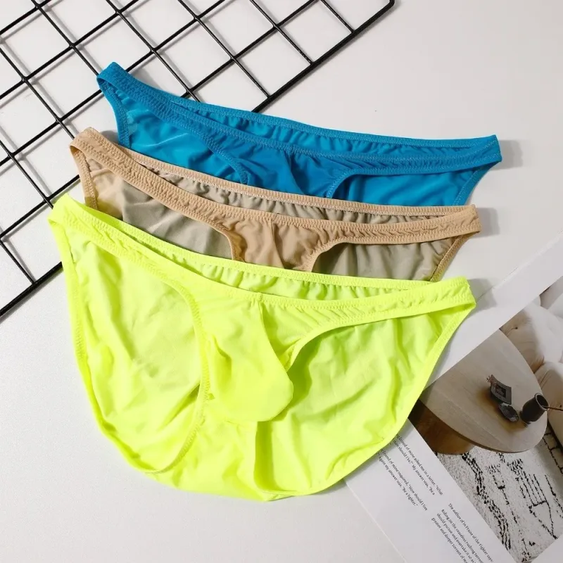 Quick-Dry Ultra-Thin Ice Silk Briefs Low Waist Seamless Men Underwear U-Pouch Lingerie Mesh Panties Travel — image 16