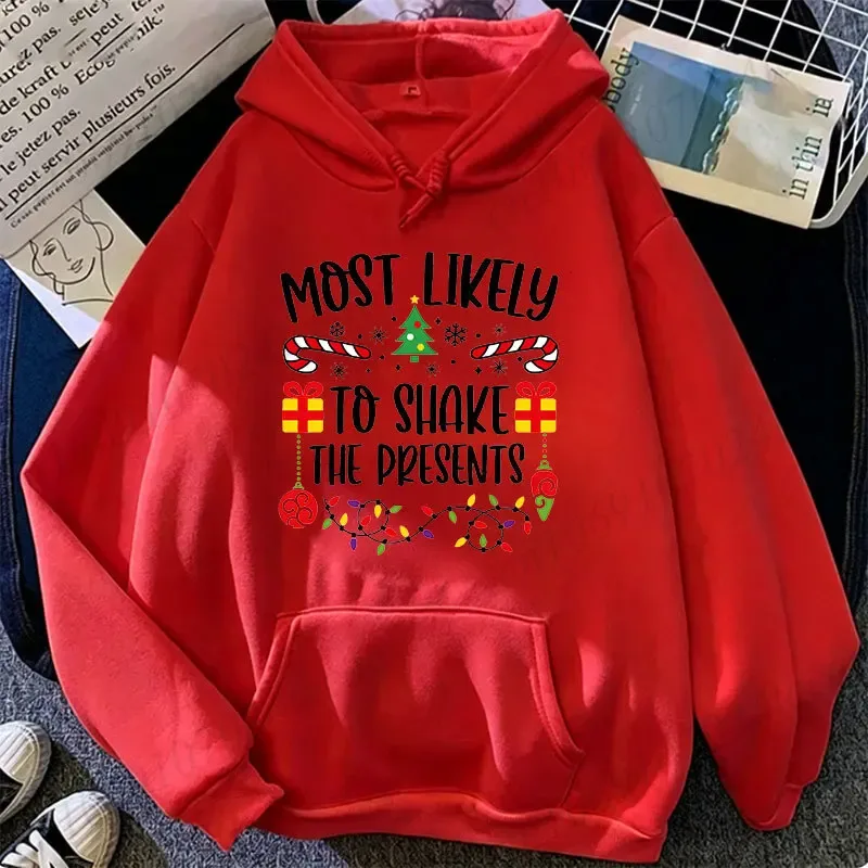 Pinakamalamang Sa Pasko Family Hoodies Nakakatawang Slogan Group Sweatshirts Xmas Gingerbread Man Print Hooded Hoody Holiday Party Top — image 3