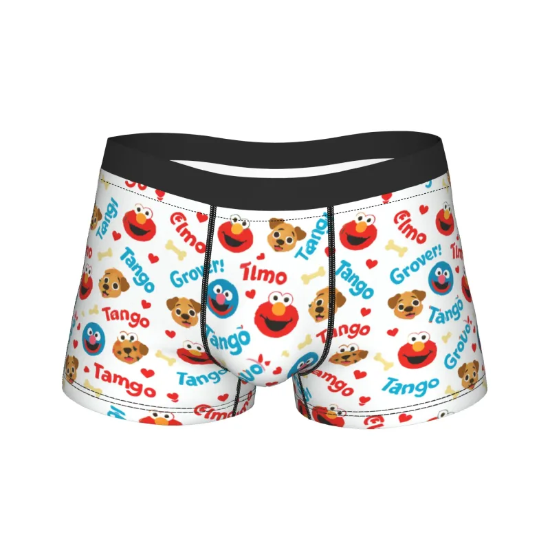 S-Sesames Streets Tango Elmo at Grover Underwear Men Shorts Briefs Nakakatuwang Boxershorts Quality Customs Oversize Panties — image 23