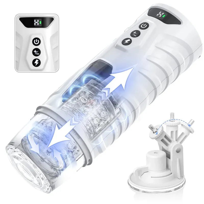 Automatic Male Masturbator Telescopic Rotation Masturbation with Suction Cup for Men Simulation Blowjob Piston Sex Toy for Men