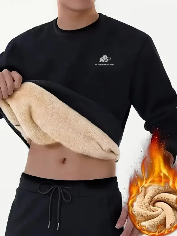 Mamokrak moletom masculino de lã com capuz, casual, social, quente, solto, tamanho grande, tendência, cor sólida, esportivo, top confortável — image 2