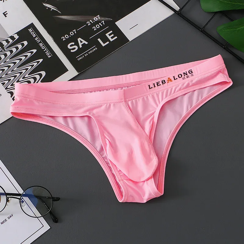 Panlalaking Briefs Bikini Sexy Underwear Men Ice Silk Penis Pouch Briefs Cuecas Calzoncillos Hombre Slip Gay Solid Lingerie ng Lalaki — image 14