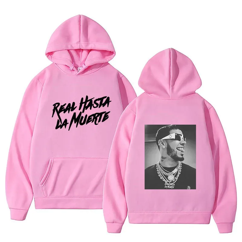 Anuel AA Printed Hoodies Sweatshirt Coat Real Hasta La Muerte casual Tracksuit Costume Lalaki Babae Damit Anime Pullover Hoodie — image 3