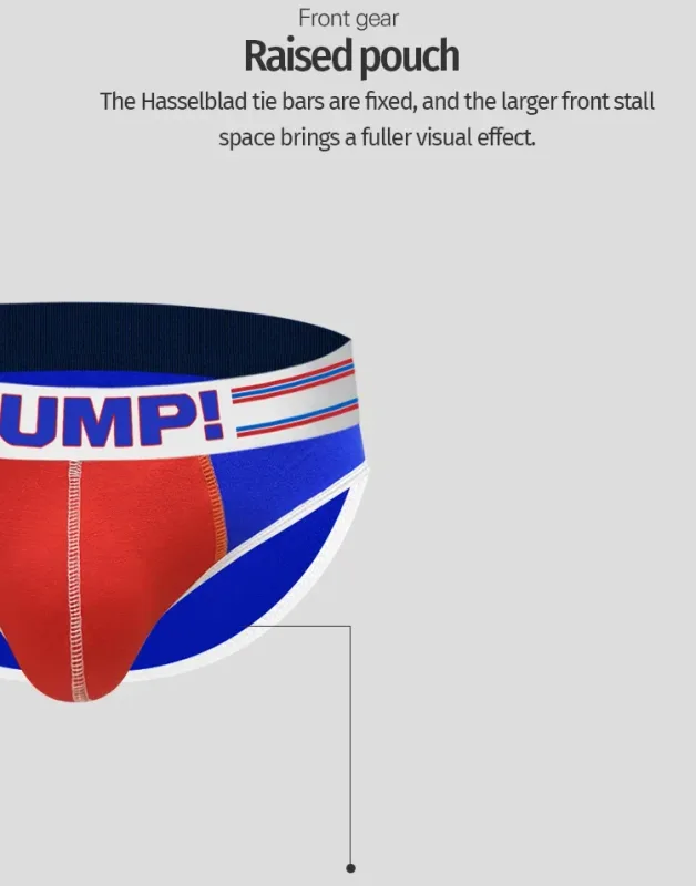 Panlalaking Cotton Color Block Brief, Pump! Logo Wide Waistband Low Rise Sexy 3D Convex Pouch Underwear 3256813080433415 — image 13