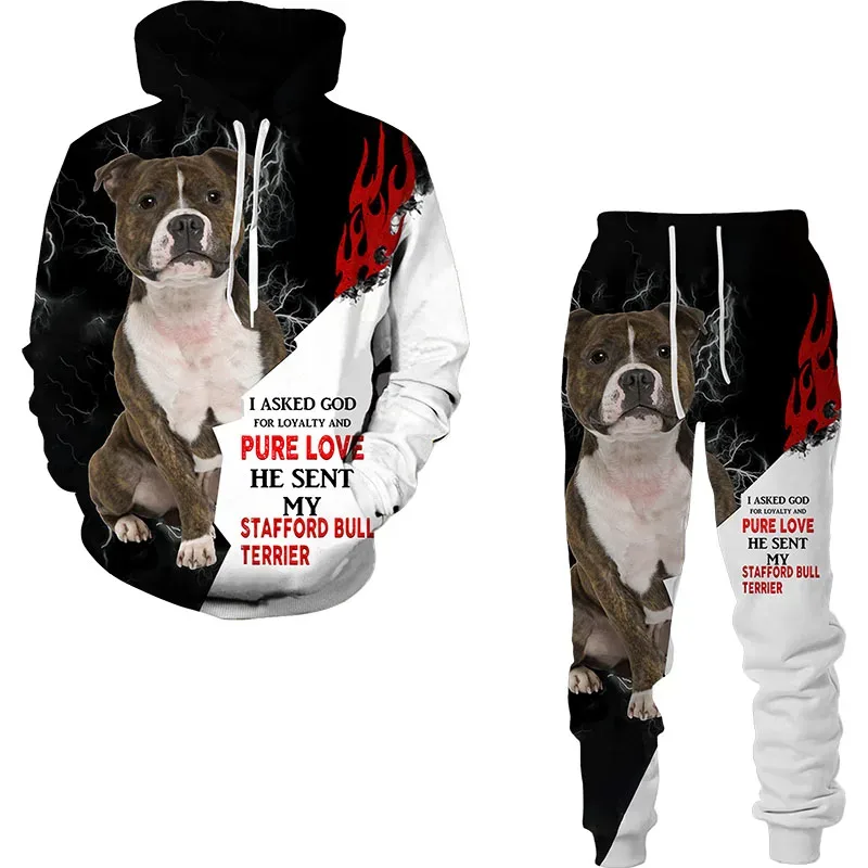 Funny Dog Animal 3D Printed Hoodie Suit Men Autumn Casual Sweatshirts Sweatpants Fashion Two Piece Tracksuit Set Men's Clothing — image 5