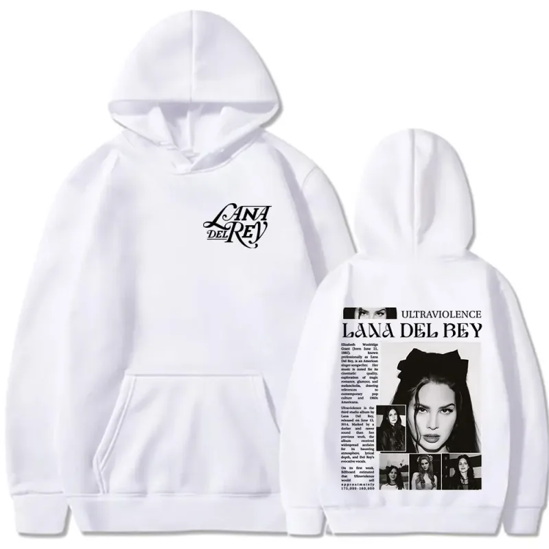 Singer Lana Del Rey Hoodies Men's Women Clothing Hooded Sweatshirts Fashion Hip Hop Long Sleeves Oversized Pullovers Streetwear