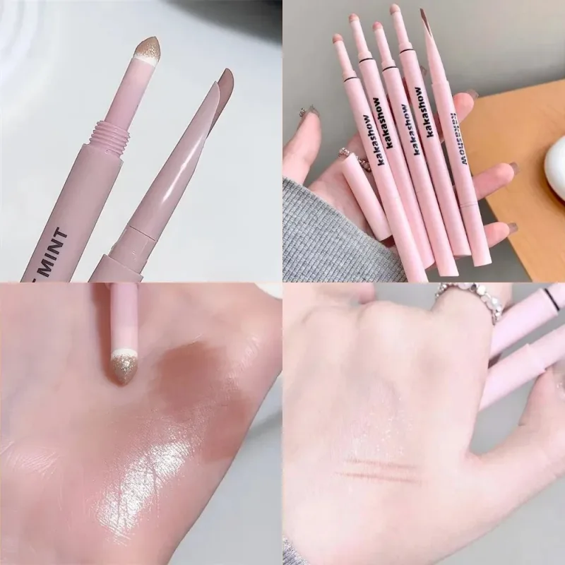 Dual End Glitter Matte Aegyosal Pen Brightening Highlight & Shadow Stick Eye Makeup Lying Silkworm Eyeliner Gel Pencil 애교살 펜