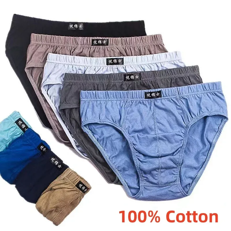 5 pçs/lote 100% algodão cuecas para homens cuecas masculinas calcinha calcinha shorts sexy cuecas xl 2xl 3xl 4xl 5xl 6xl