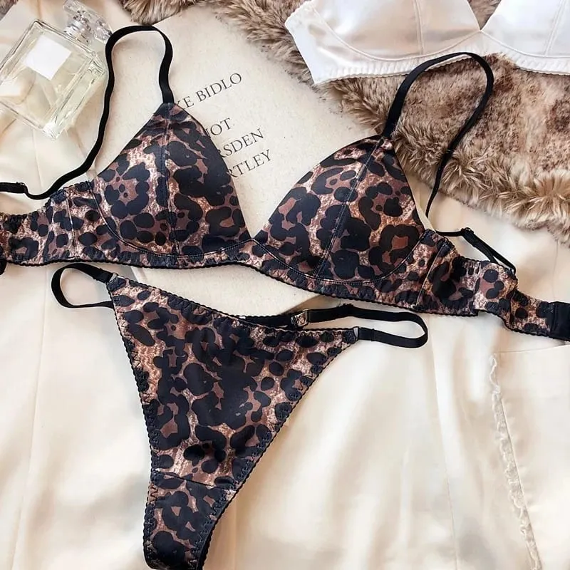 Nyári női fehérnemű szett Szexi Silken Triangle Cup vezeték nélküli melltartók French Bralette Seamless Intim melltartó és tangás fehérnemű szett — image 8