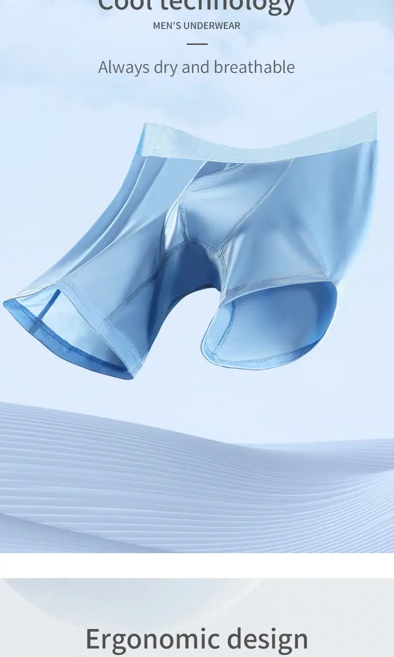 Is Silk Sports Underkläder Herr Sommar Tunna Anti-Slit Ben Löpning Andas Stor storlek Förlängd Anti-Wear Gren Boxer Br — image 5