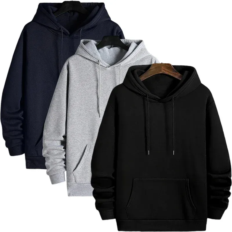 Mainit na Benta Bagong Panlalaking Tracksuit na Damit Solid na Kulay Kaswal na Sweatshirts Panlabas na Palakasan Jogging Mens Hoodies De-kalidad na Kasuotang Pang-sports — image 2