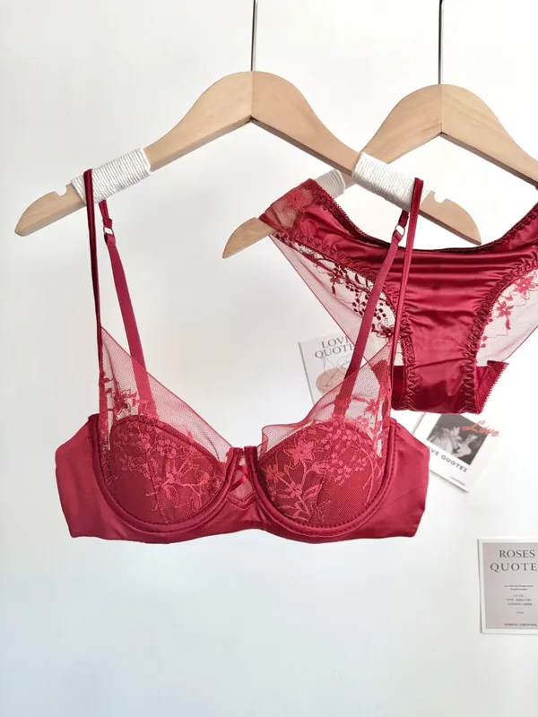 Γυναικεία Δαντελένια Εσώρουχα Μαλακά Underwire Thin Cup Push-Up Σετ εσώρουχα εσώρουχα Comfort Intimates για μικρό μπούστο S-XL καθημερινά εσώρουχα — image 13